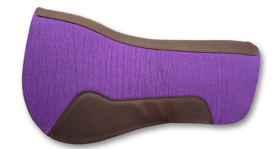 Tapis western round skirt court en feutre de laine violet, 74 x 79