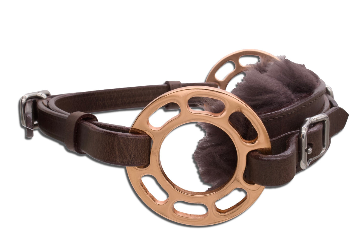 Hackamore à roue Glücksrad or rose avec mouton, sans mors