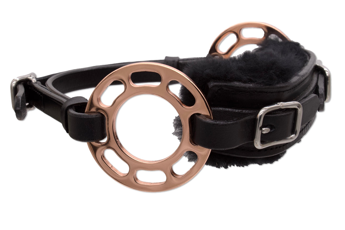 Hackamore à roue Glücksrad or rose avec mouton, sans mors
