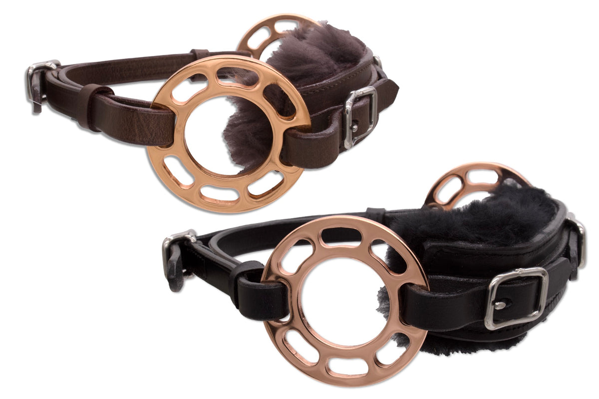 Hackamore à roue Glücksrad or rose avec mouton, sans mors