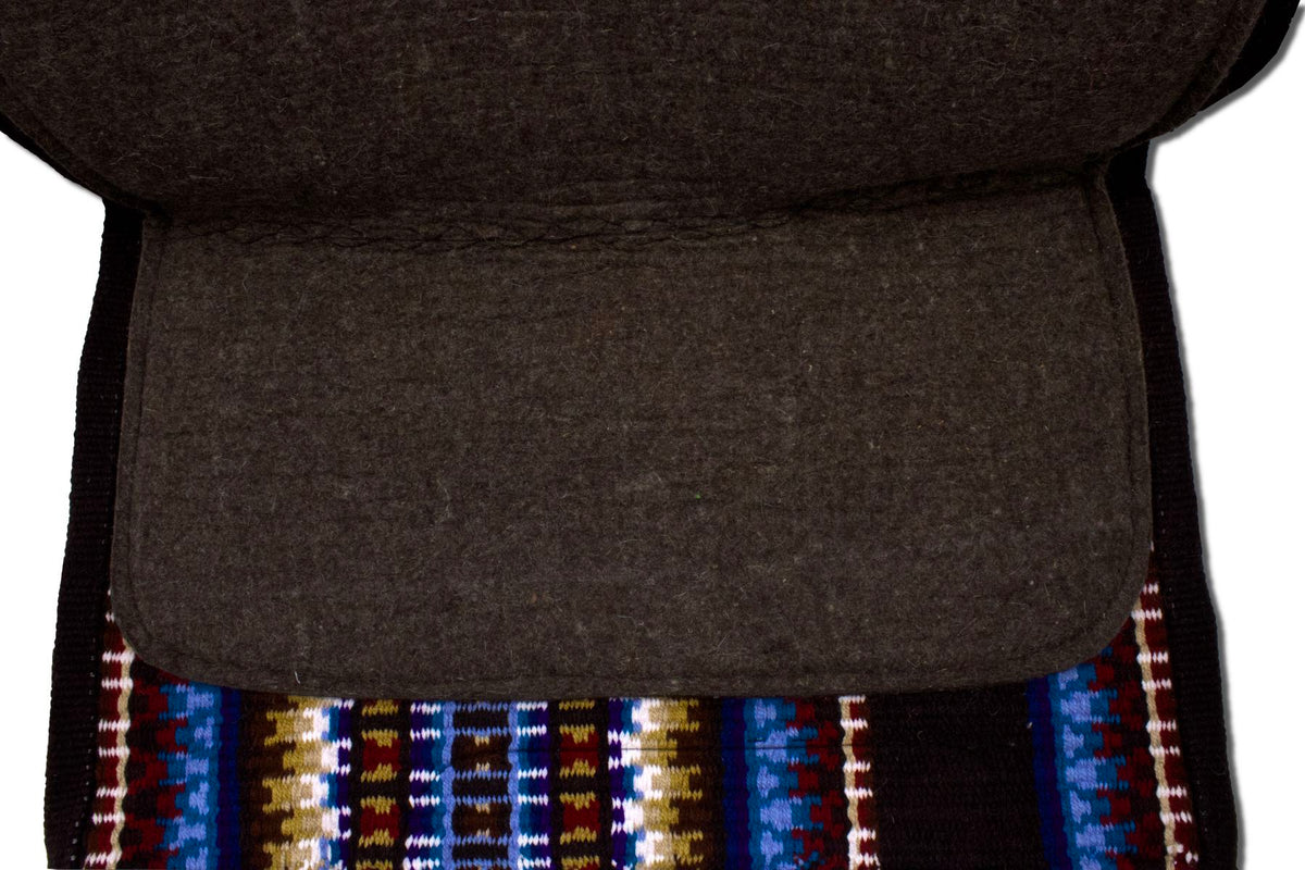 Tapis western feutre et blanket multicolore cousus, combo anatomique