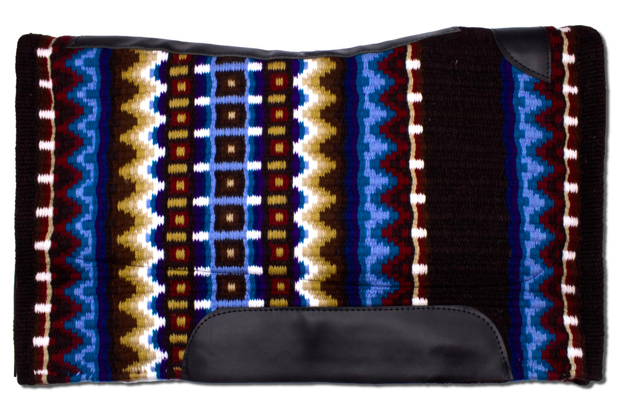 Tapis western feutre et blanket multicolore cousus, combo anatomique