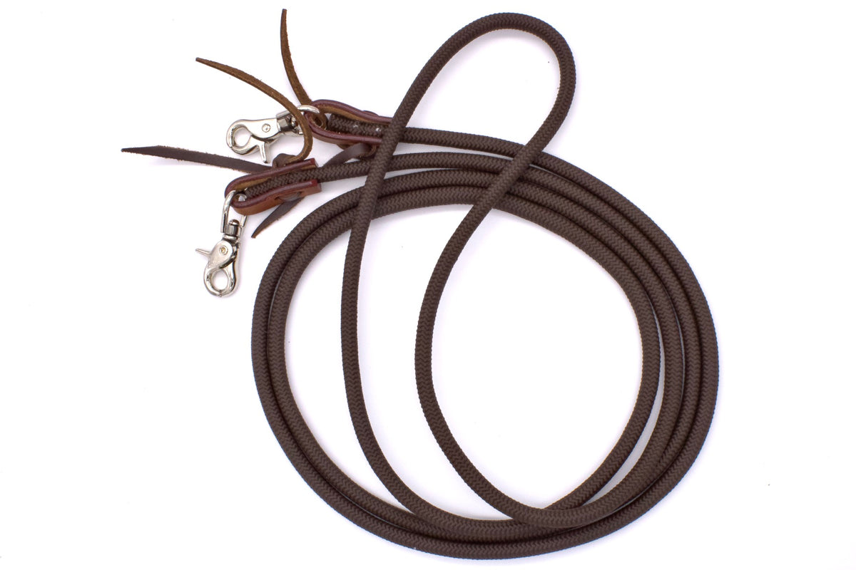 Rênes western fermées en nylon uni, 3,1 m, mousquetons