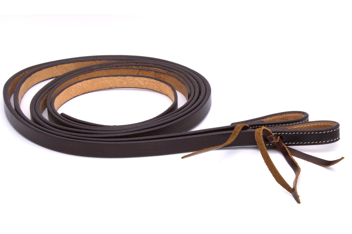 Split reins cuir harness dark oiled, water loops, 5/8, 187 cm
