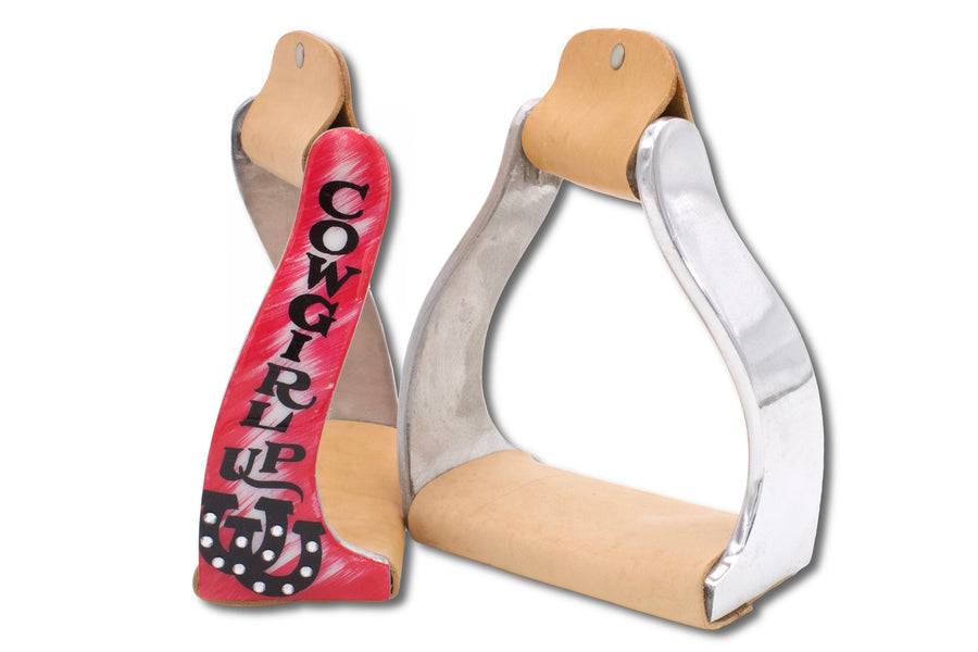Étriers western twisted roses « Cowgirl up », aluminium, la paire