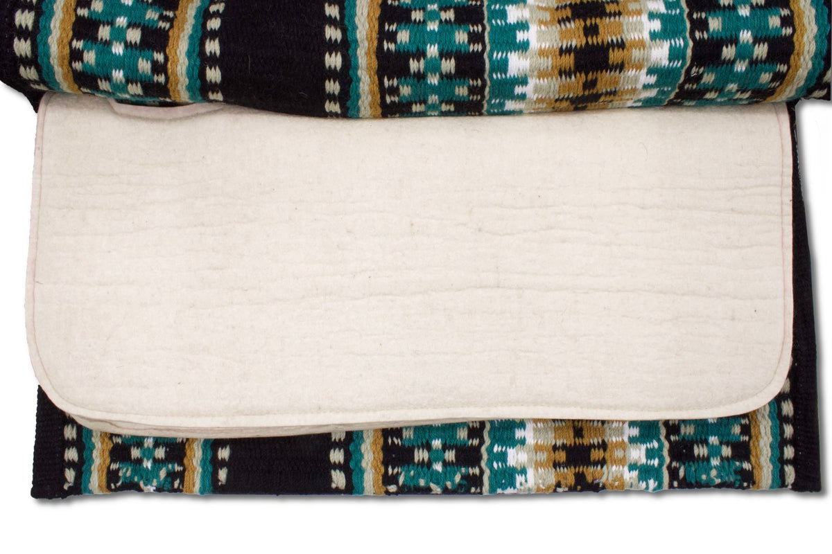 Tapis western feutre 100 % laine et blanket cousus, découpe garrot
