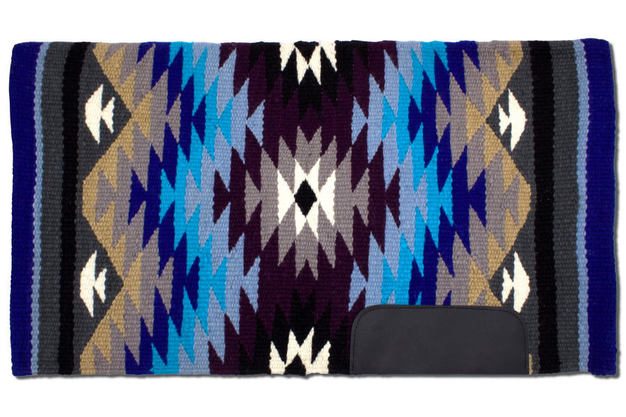 Couverture de selle western multicolore en laine, 86 x 96 cm