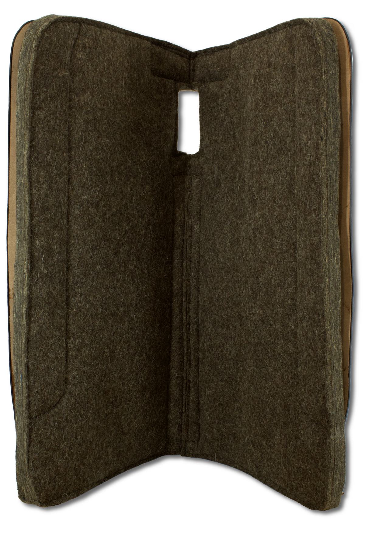 Tapis western square en feutre de laine 2,6 cm, cuir estampé, show
