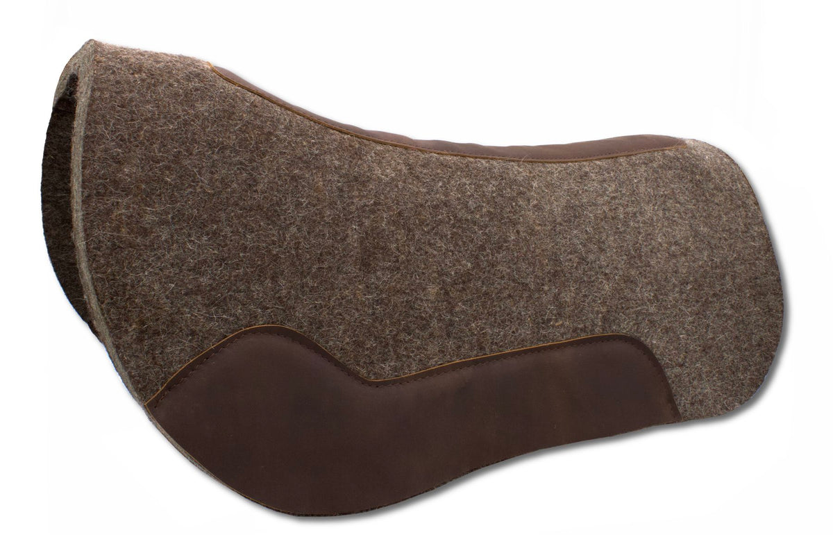Tapis western round skirt court en feutre de laine, cuir, 74 x 82 cm