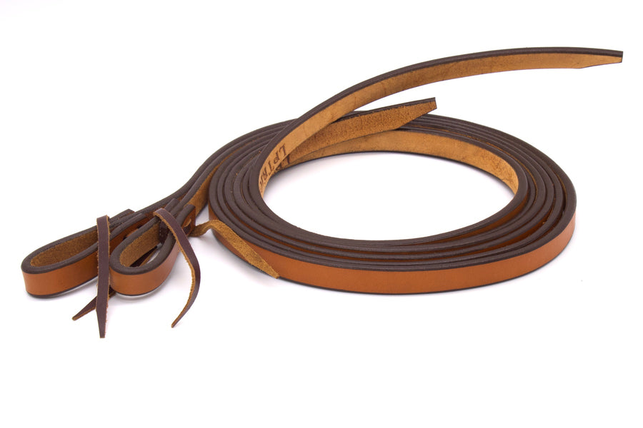Split reins cuir harness medium oiled, tranches foncées, 220 cm