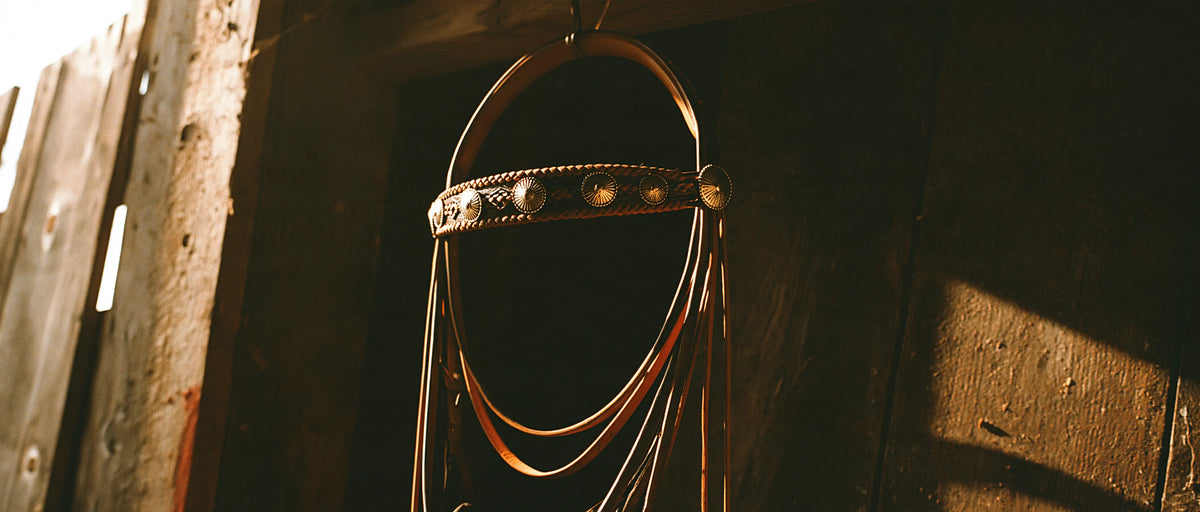 Bridon western à frontal orné de conchos