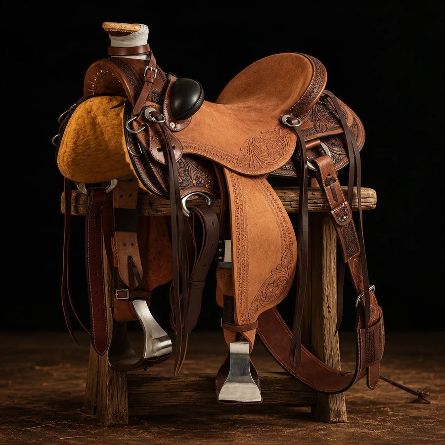 Selle western Wade Apache Pool's – vue d'ensemble (photo d'atelier)