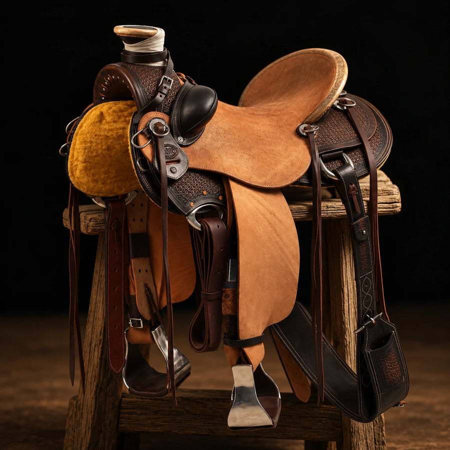 Selle western Wade Dusty Pool's – vue d'ensemble (photo d'atelier)